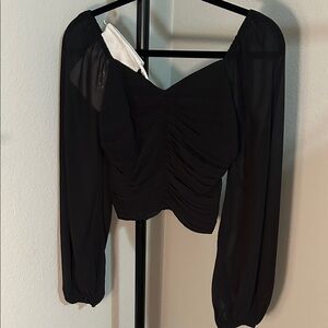 Abercrombie & Fitch Black Ruched Blouse